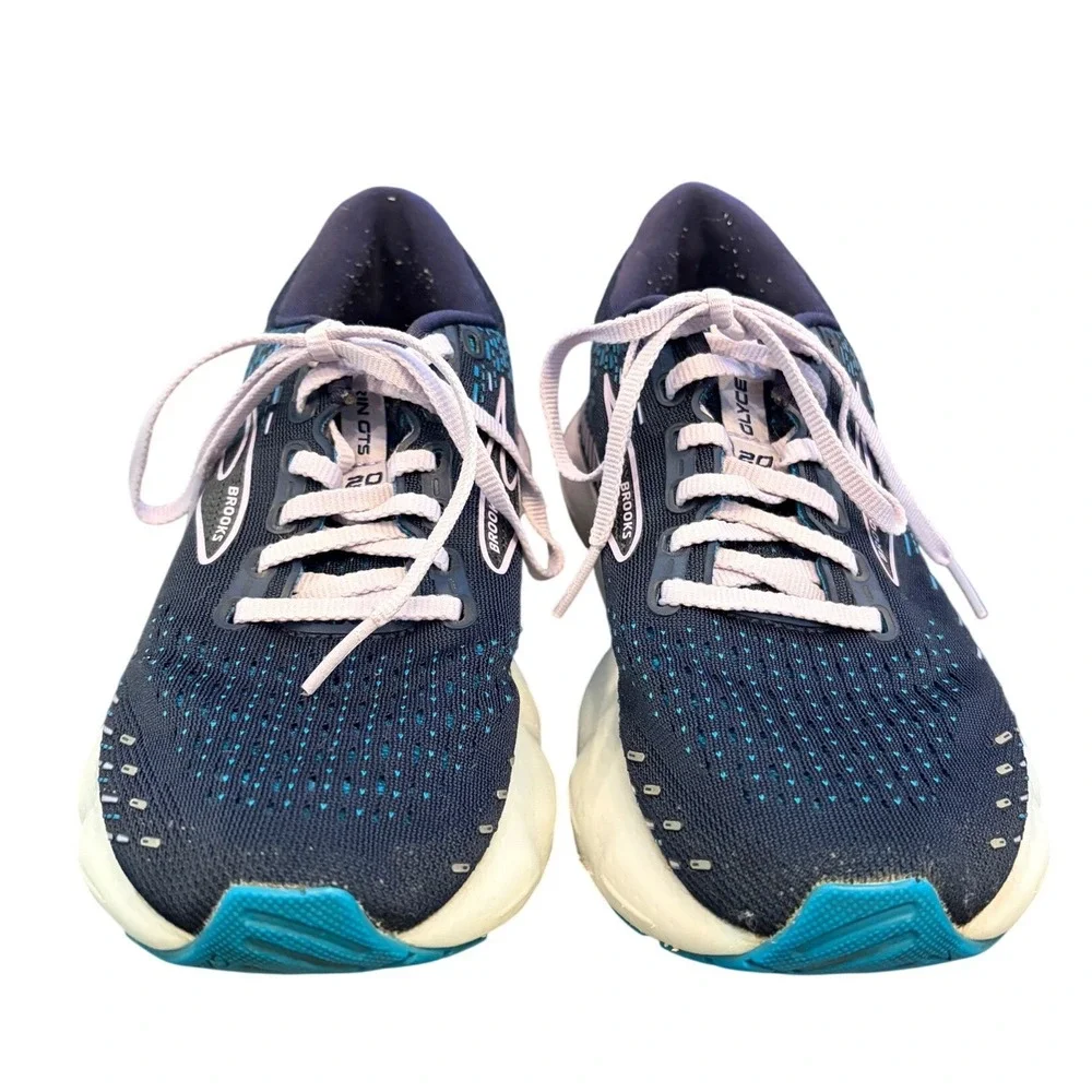 Brooks Glycerin GTS 20 Women's Size 6.5 Medium Navy Blue Pink Running Shoes